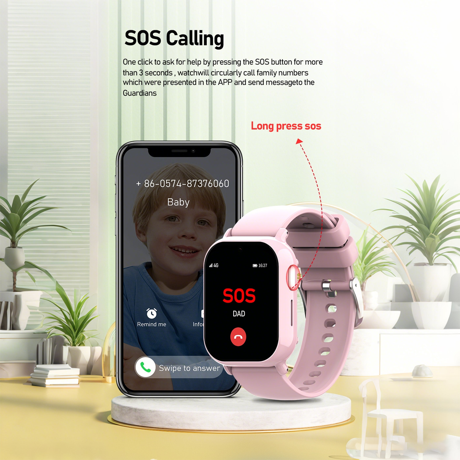 Waterproof Student Smart Watch with Camera VM05 SOS Call Digital Child Smartwatch Touch Wristwatch Kids Smart Watch With Gps